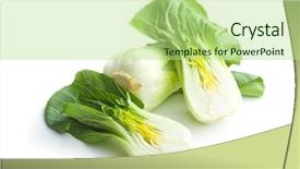  Presentation with half white and half bright coloured - Beautiful slide deck featuring halved pak choi cabbage isolated backdrop and a mint green colored foreground
