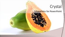  Presentation with papaya - Presentation design with halved papaya on white background background and a white colored foreground