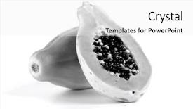  Presentation with papaya - Audience pleasing presentation design consisting of halved papaya on white background backdrop and a white colored foreground
