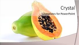  Presentation with papaya - Slide deck consisting of halved papaya on white background background and a white colored foreground