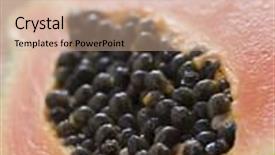  Presentation with papaya - Presentation design with halved-papaya background and a coral colored foreground