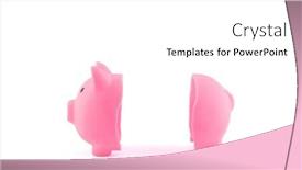  Presentation with pink white - PPT layouts consisting of halved-pink-piggy-bank background and a white colored foreground