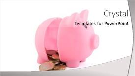  Presentation with piggy bank - Slide set consisting of halved-pink-piggy-bank background and a white colored foreground