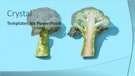  Presentation with blue food - Audience pleasing PPT layouts consisting of halved-raw-organic-broccoli backdrop and a arctic colored foreground