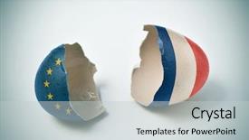  Presentation with eggshell - Cool new PPT theme with halves of a cracked eggshell backdrop and a light gray colored foreground