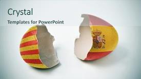  Presentation with eggshell - Colorful presentation design enhanced with halves of a cracked eggshell backdrop and a sky blue colored foreground