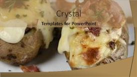 Presentation with cheddar - PPT theme having ham-and-cheddar-cheese-stuffed background and a coral colored foreground