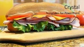  Presentation with sandwich - Cool new PPT theme with ham and cheese sandwich backdrop and a yellow colored foreground