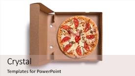  Presentation with italian - Presentation design consisting of ham and tomatoes in box background and a  colored foreground