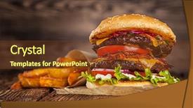  Presentation with table meal plan for osteotphorosis - Theme enhanced with ham burger - home made hamburger with lettuce background and a tawny brown colored foreground