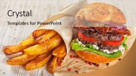  Presentation with meat beef - Cool new slides with ham burger - home made hamburger with lettuce backdrop and a lemonade colored foreground