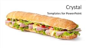  Presentation with hydroponics vegetables hydroponic vegetable - Amazing PPT theme having ham burger - sandwich with bacon and vegetables backdrop and a  colored foreground