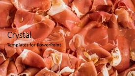  Presentation with meat consumption - Presentation design featuring ham is ready for consumption background and a red colored foreground