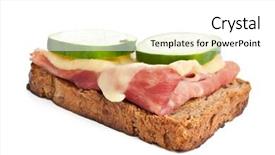  Presentation with cucumbers - Presentation theme enhanced with ham parmesan cheese and cucumbers sandwich background and a white colored foreground