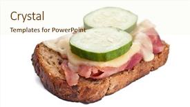  Presentation with cucumbers - Amazing slides having ham parmesan cheese and cucumbers sandwich backdrop and a cream colored foreground