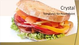  Presentation with ham radio - Presentation theme having ham sandwich toasted with salad background and a lemonade colored foreground