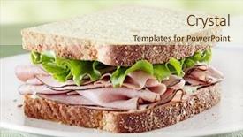  Presentation with lettuce - Slide set featuring ham sandwich with lettuce background and a cream colored foreground