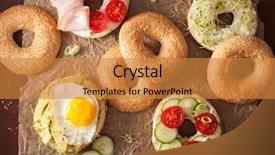  Presentation with avocado - PPT theme featuring ham tomato soft cheese alfalfa background and a  colored foreground