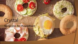  Presentation with fresh toast sandwiches egg - Audience pleasing PPT layouts consisting of ham tomato soft cheese alfalfa backdrop and a coral colored foreground