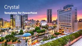  Presentation with city japan - Slide deck consisting of hamamatsu-city-shizuoka-japan-downtown background and a ocean colored foreground