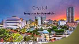  Presentation with city japan - Beautiful slide deck featuring hamamatsu-city-shizuoka-japan-downtown backdrop and a teal colored foreground