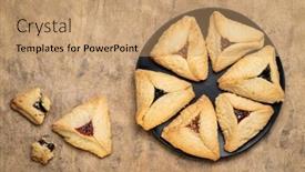  Presentation with black ceramic - Slides consisting of hamantaschen-pastry-with-apricot-raspberry background and a coral colored foreground