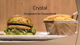  Presentation with food chicken - Cool new PPT theme with hambergers - chicken hamberger with fries fast backdrop and a coral colored foreground