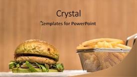  Presentation with food chicken - Beautiful theme featuring hambergers - chicken hamberger with fries fast backdrop and a coral colored foreground