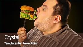  Presentation with obesity food - Amazing presentation theme having hambergers - diet failure of fat man backdrop and a tawny brown colored foreground