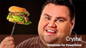  Presentation with fast food healthy - Cool new theme with hambergers - diet failure of fat man backdrop and a tawny brown colored foreground