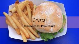  Presentation with burger fries - PPT theme consisting of hambergers - hamburger and french fries lunch background and a  colored foreground