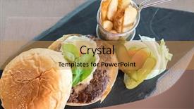  Presentation with fresh fruits vegetables dairy meat - Slides having hambergers - homemade overload beef hamburger background and a gold colored foreground