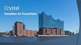  Presentation with elbe philharmonic hall - Presentation featuring hamburg-germany-may-8-2018 background and a teal colored foreground