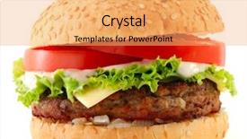  Presentation with hamburger - Beautiful theme featuring hamburger - cheeseburger backdrop and a yellow colored foreground