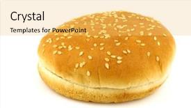  Presentation with hamburger - Theme consisting of hamburger bun on a white background background and a yellow colored foreground