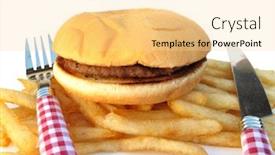  Presentation with burger fries - Amazing presentation having hamburger burger and french fries backdrop and a blonde colored foreground