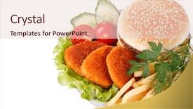  Presentation with chicken little chicks - Cool new slide set with hamburger french fries chicken nuggets backdrop and a  colored foreground