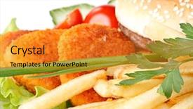  Presentation with french fries - Cool new theme with hamburger french fries chicken nuggets backdrop and a  colored foreground