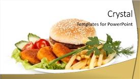  Presentation with french fries - Cool new presentation theme with hamburger french fries chicken nuggets backdrop and a  colored foreground