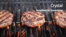  Presentation with hamburger - Slide set with hamburger hamburger grilled background and a dark gray colored foreground
