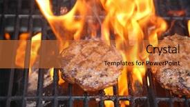  Presentation with ground beef - PPT theme having hamburger hamburger grilled background and a gold colored foreground