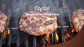  Presentation with ground beef - Presentation design featuring hamburger hamburger grilled background and a gray colored foreground