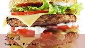  Presentation with hamburger - Theme featuring hamburger isolated on a white background background and a red colored foreground