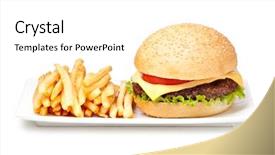  Presentation with hamburger - Audience pleasing slides consisting of hamburger isolated on white background backdrop and a white colored foreground