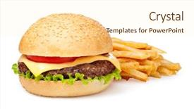  Presentation with white fragility - PPT theme having hamburger isolated on white background background and a cream colored foreground