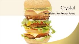  Presentation with hamburger - Theme featuring young people jumping and playing in sun set background and a dark gray colored foreground.