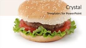  Presentation with white pom pom pom pom - Presentation design having hamburger isolated on white background background and a  colored foreground