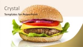  Presentation with hamburger - Presentation theme with hamburger on white background -clipping path background and a yellow colored foreground