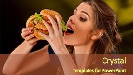 Presentation with food delivery - Audience pleasing presentation design consisting of hamburger student consume fast food backdrop and a tawny brown colored foreground