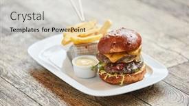  Presentation with french fries - Audience pleasing presentation consisting of hamburger-with-french-fries backdrop and a  colored foreground
